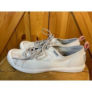 Palladium Shoes Lace Up Casual Sneakers Women Size 9 Gray Canvas